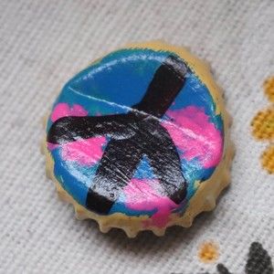 Painted Bottle Cap Pin